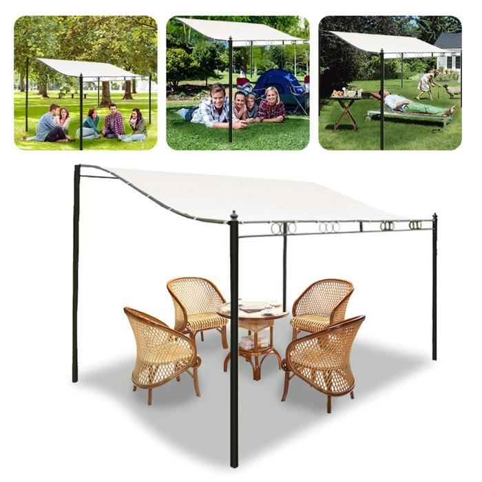 Dessus De Rechange Auvent 3x2.6m Beige - Tissu Oxford Imperméable Résistant UV