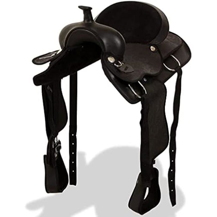 Selle de Cheval - VIDAXL - Multicolore - Cuir Véritable - Taille 43,2 cm - Confortable et Durable