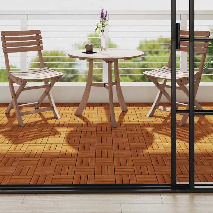 vidaXL Carreaux Terrasse 30x30 Acacia - vue 2