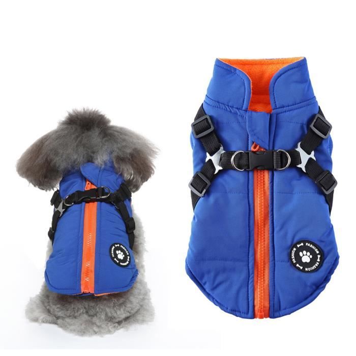 Comparer les prix de Veste de Chien de Chien avec Harnais,VIPITH imperméable et Chaleureux d'hiver Chien,pour Petits Chiens de Taille Moyenne(Bleu , L)