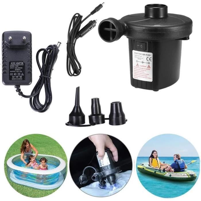 Cumay Pompe Électrique 2 En 1 Gonfleur/Dégonfleur 12V & 230V – Matelas Gonflable, Bateau, Piscine, Anneaux Natation