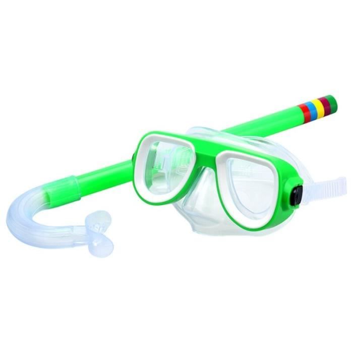 Lunettes de piscine Masque de plongée en apnée avec masque à 180 ° pour  enfants avec bouchons d'oreille en prime (vert S - M pour