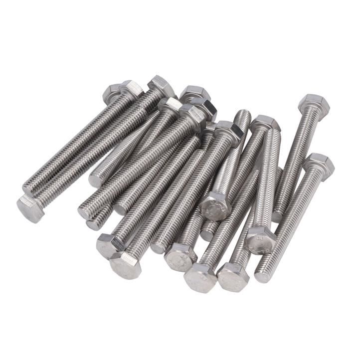Boulon à tête hexagonale inox A4 8x60mm, 4 pièces. | Leroy Merlin