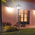Outsunny Luminaire extérieur lampadaire sur pied solaire lampadaire lanterne classique LED 40 Lm dim. 18L x 18l x 160H cm noir-1