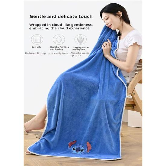 Serviette De Plage Stitch - 70x140cm - Drap De Bain Disney - Pour Fans Et Enfants