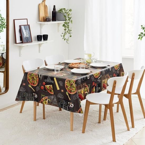 Nappe Pvc Toile Ciree Rectangulaire - 250 X 140 Cm - Nappe Rectangle Plastique Vinyle - Facile à
