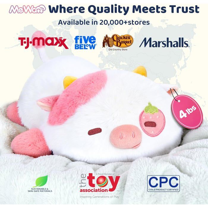 Mewaii Peluche Lestée Vache Kawaii 58 Cm,4.0 LB,Apaisante Et Relaxante Pour Femmes Et Hommes