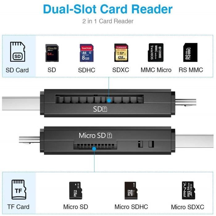 lecteur carte micro sd USB 2.0 Adaptateur Carte Memoire avec Fonction OTG