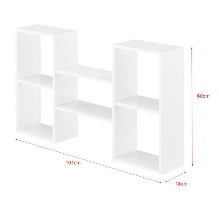 Étagère Cube Escalier Meuble Rangement Système emboîtable 9 compartiments  blanc ESTEXO - Cdiscount Maison