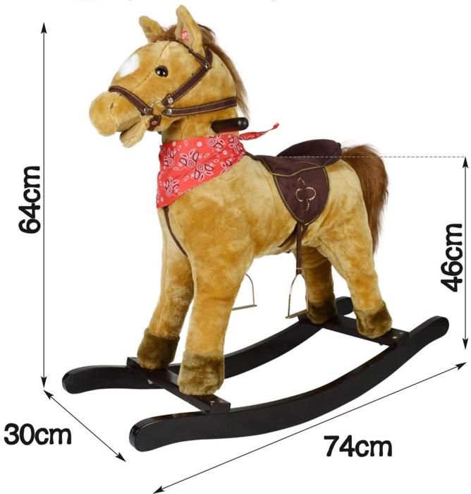 Cheval bascule avec effets sonores et poign es en bois charge