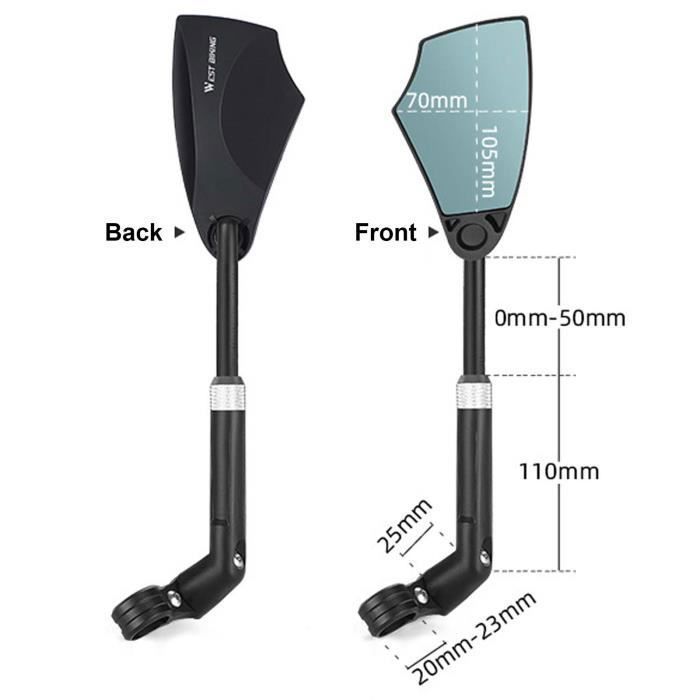 Rétroviseur De Guidon De Vélo Réglable - HOMYL - Miroir De Rotation