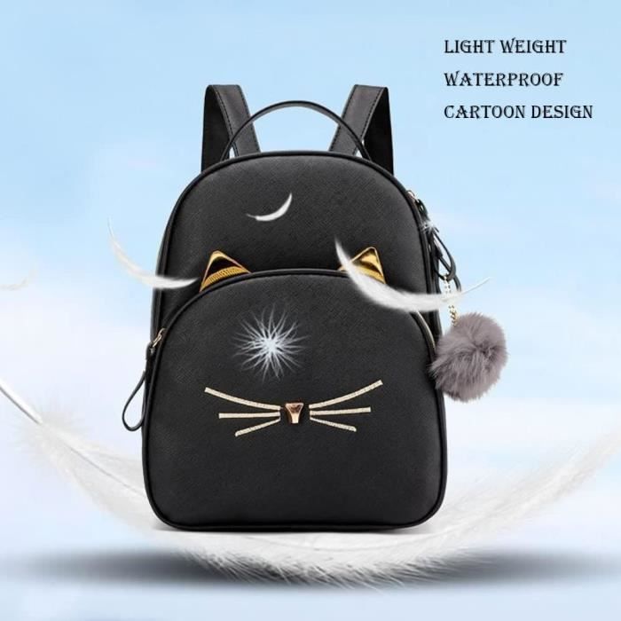 Sac à Dos Mignon En Forme De Hibou En Cuir Synthétique Noir – Élégant Et Pratique Pour Femmes Et Ados