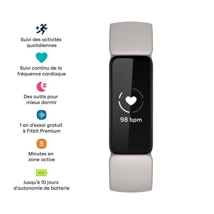 FITBIT Inspire 2 Bracelet connect Autonomie 10 jours Blanc