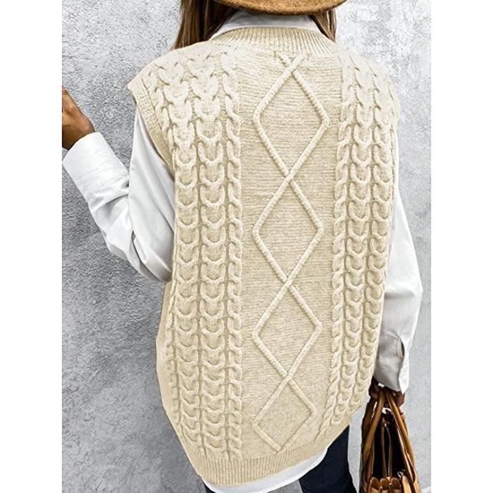 Joligiao Pull Femme Chic Chaud Pull Tricoté En Col V Manche