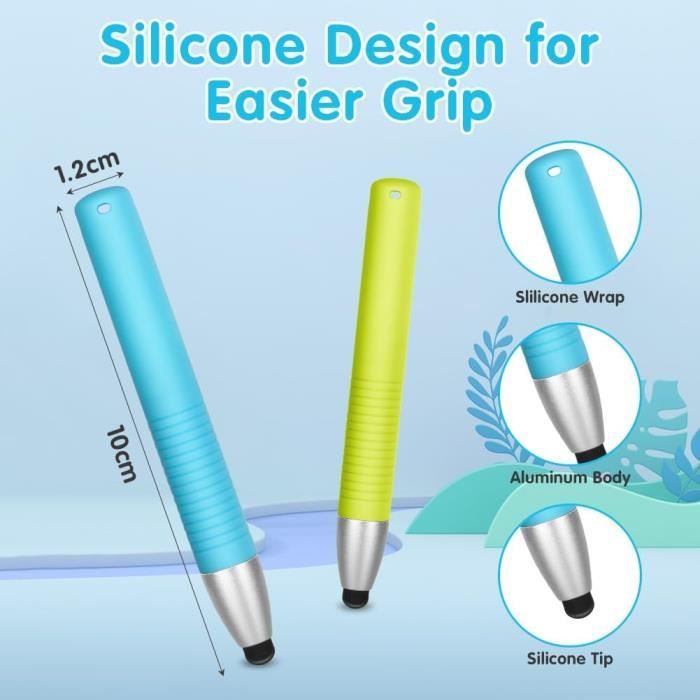 Stylet Pour Écran Tactile Enfant - Compatible IPad, IPhone, Tablettes - Silicone Doux Violet - 105x13 Mm