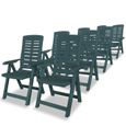 Ensemble de salle à manger de jardin en plastique vert - Qualité luxe© - Table 210x96cm avec 8 chaises pliables-2