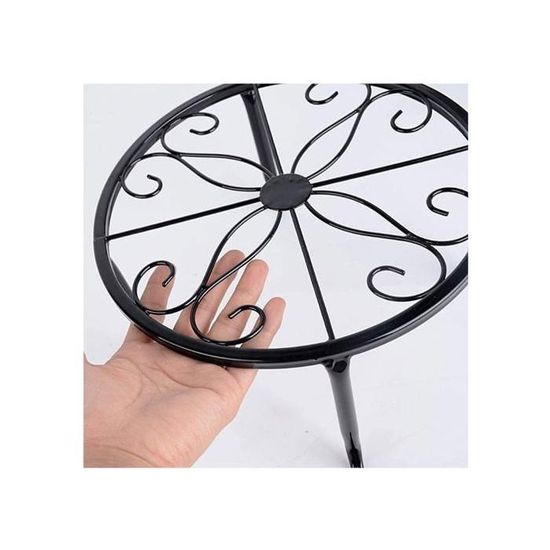 2 Supports De Plantes En Fer Forgé Noir - Style Européen 24x24cm | Pour Intérieur/Extérieur