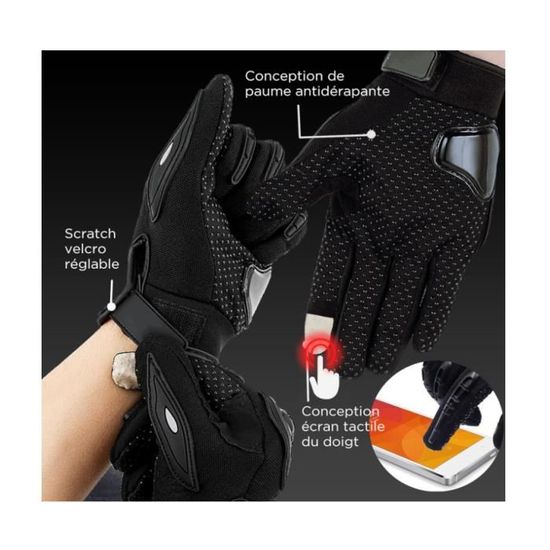 Gant Moto Homologu?� Homme/Femme-Gants Moto ??cran Tactile pour T?�l?�phone Equipement de Protection 