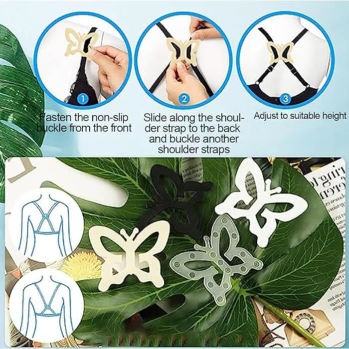 Lot De 12 Clips Pour Bretelles De Soutien-gorge - Antidérapants, 4 Formes