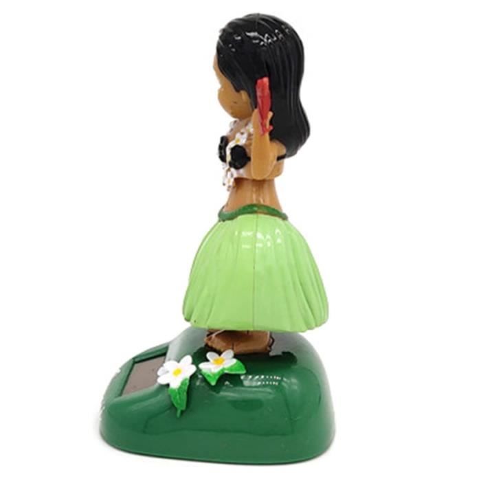 Figurine Solaire Dansante – Danseuse Hawaïenne Oscillante Pour Tableau De Bord Voiture – Marron