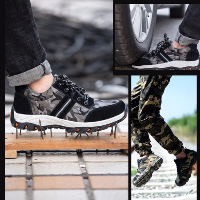 MEIbax Chaussure De Securité Homme Confortable Chaussures De Travail Antidérapant Imperméable Protection Antiperforation Baskets De Sécurités Grandes Tailles Automne Hiver Bottes (Yellow, 37