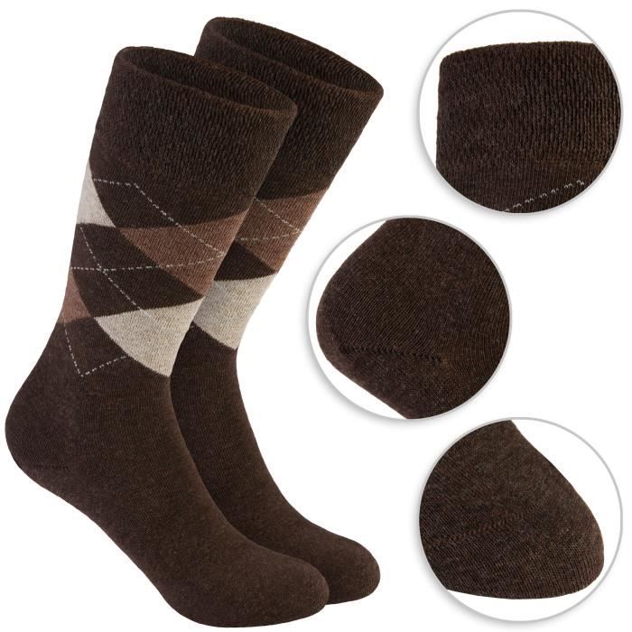 Chaussette Chaude Femme BRUBAKER 2 Paires De Chaussettes De Lit Moelleuses Beige Chaussette Pilou Pilou Femme