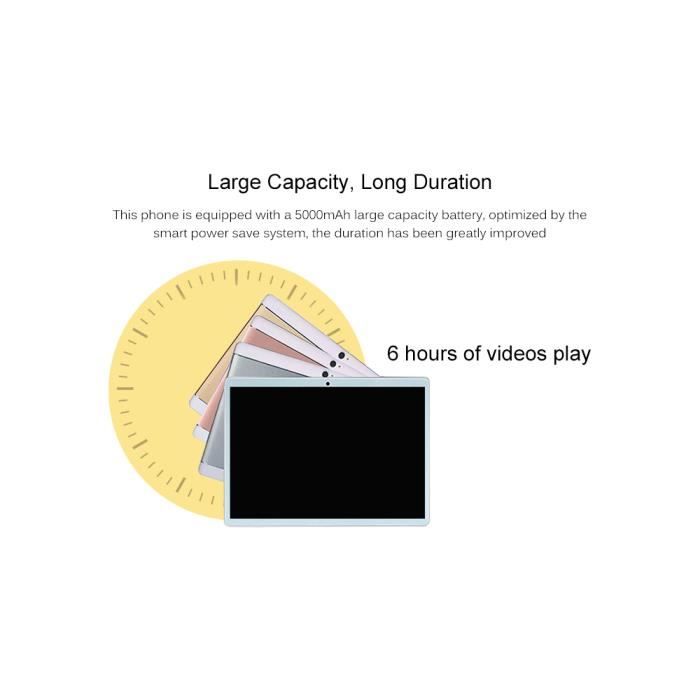 10.1po Tablette Tactile Tablette PC Android 7.02