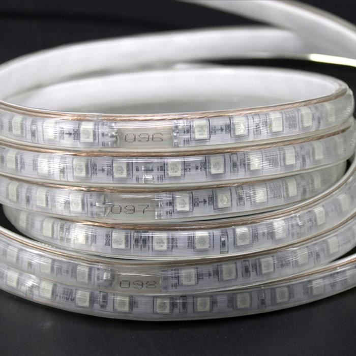 Ruban À Led Rgb Multicolore, Strip Flexible Bande, 220V Ac 60Leds Ip65 ...