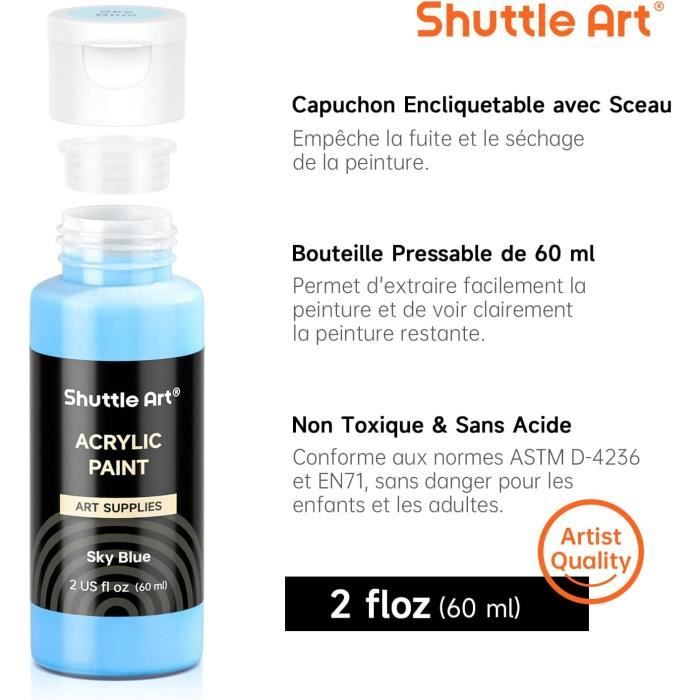Kit Peinture Aquarelle Shuttle Art 48 Couleurs Avec 3 Pinceaux - Idéal Enfants Et Débutants