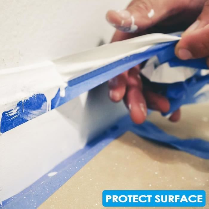 Bache peinture en ROULEAU 80 microns - rouleau plastique transparent - protection  peinture - protection chantier Bleue - Cdiscount Bricolage