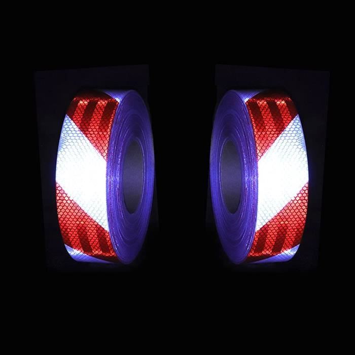 Bande réfléchissante - Ruban de Signalisation - Rouge et Blanc - 5cm x ...