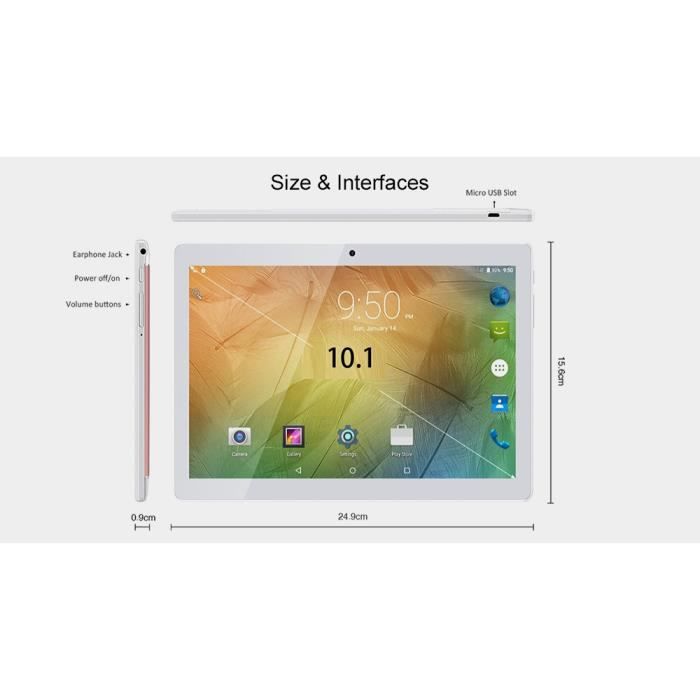 10.1po Tablette Tactile Tablette PC Android 7.03