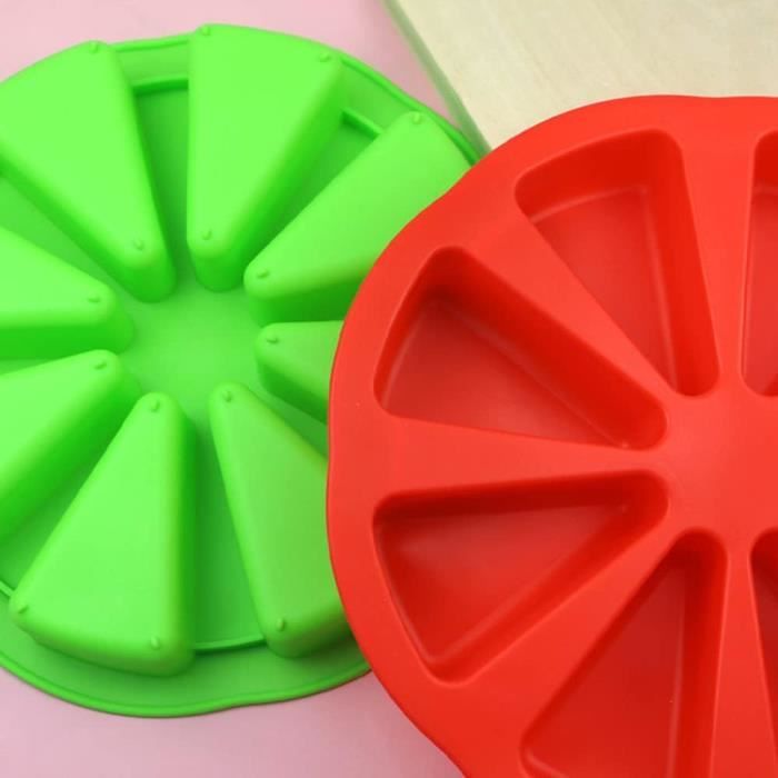 Moule Silicone Triangulaire Vanyibro - 8 Cavités Antiadhésives Pour Gâteaux, Pizzas, Muffins, Savon (vert