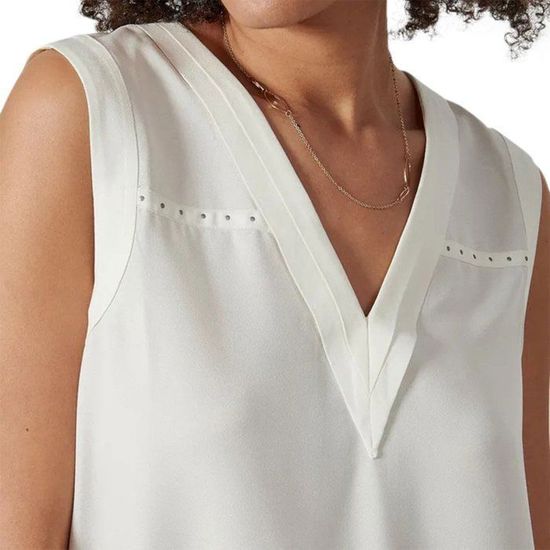 Chemise Femme Kaporal Manches Courtes - Blanc Rayé Rouge - Taille M - Coton, Excellent État