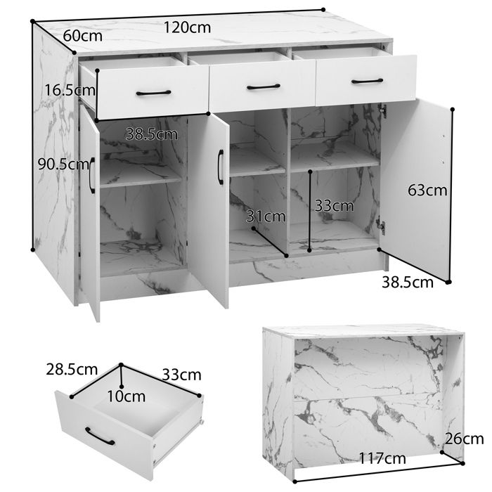Îlot De Cuisine Roulant Vepssder Avec Plan De Travail Et Poubelle - 120x50x92 Cm, Blanc - Meuble De Rangement Pratique