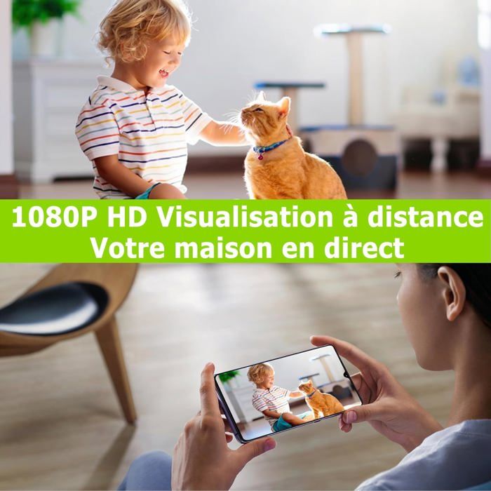 Caméra Espion Horloge 1080P WiFi – Mini Caméra Surveillance Intérieure Sans Fil, Vision Nocturne, Détection Mouvement, Discrète