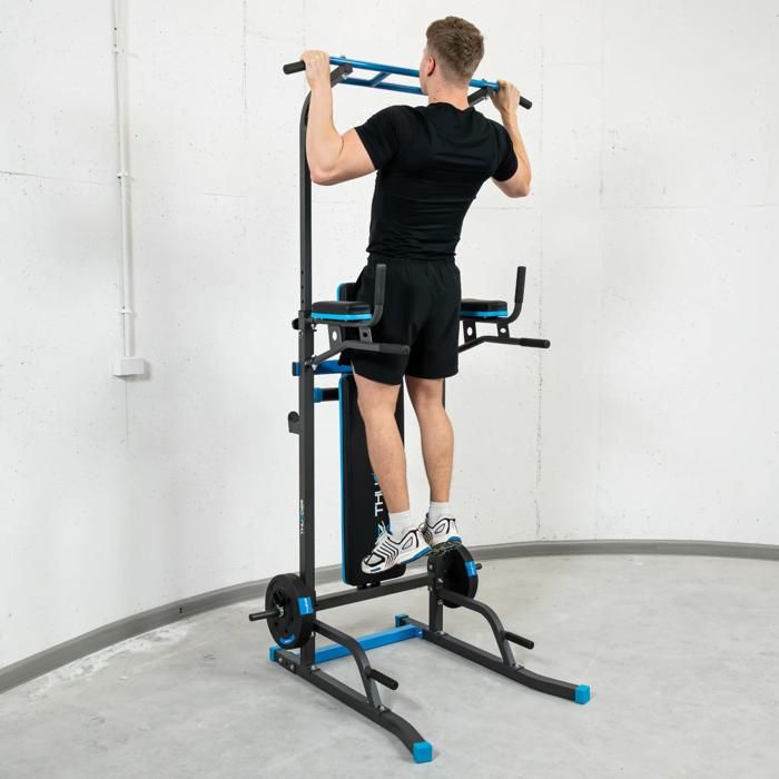 Barre De Traction Multifonction Réglable – 101,6 Cm, Démontable En 3 Segments, 360° Pour élastiques, Musculation Complète