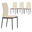Ensemble de 4 chaises de salle à manger Albatros CAPRI, - Design italien noble, revêtement en similicuir, chaise rembourrée [beige]-0