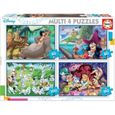 4 Puzzles Disney : 50 - 80 - 100 - 150 Pieces - Livre De La Jungle - Peter Pan - 101 Dalmatiens - Alice Au Pays Des Merveilles-0