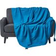 Jeté de lit ou de canapé Rajput Turquoise 150 x 200 cm-0