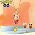Collier et boucles d'oreilles Pikachu Pokémon Parure Rubis-0