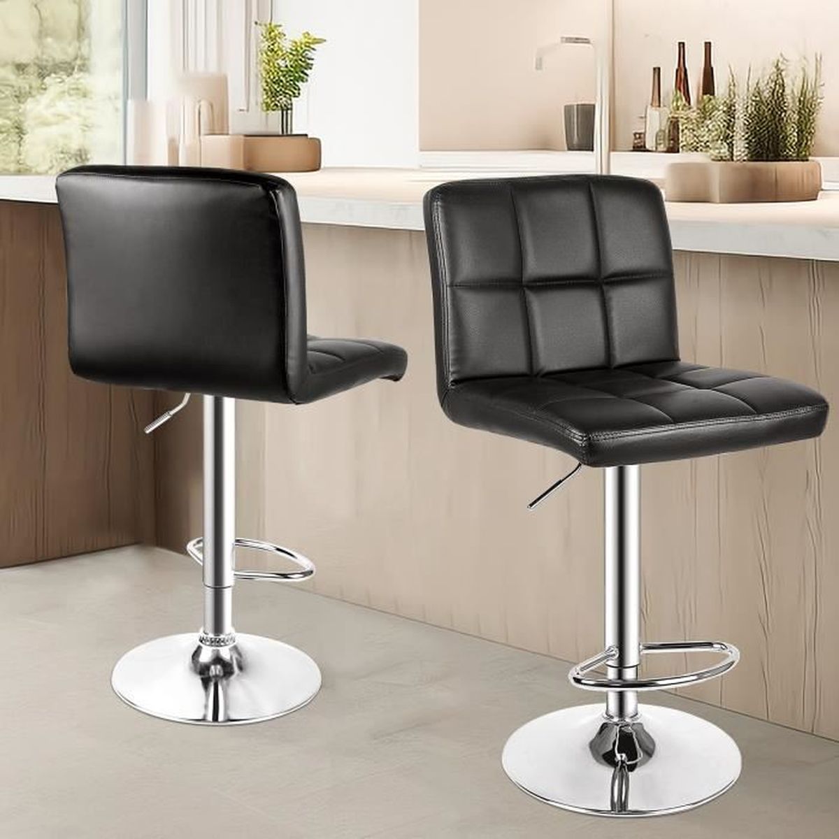 Hofuton Tabourets de Bar, Lot de 2 Chaises Hautes, Sièges pour Cuisine