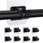 ZEMINPEOEL Lot de 8 supports de tringle à rideau tige sans forage support de barre auto-adhésif transparent,Noir