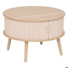 ATMOSPHERA CRÉATEUR D'INTÉRIEUR Table basse 2 portes "Nysos" beige 60x60x40,7cm - Atmosphera createur d'interieur - Beige