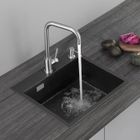 Evier de cuisine carré CECIPA - Noir anthracite - 1 bac - 50*45CM - Acier inox 201 brossé