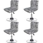 DRMKER Housse de Tabouret de Bar Extensible 4PCS Housse de Chaise Haute Imprimée pour Bar Couvre de Chaise de Salle à Manger Haute