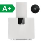 FIREGAS Hotte aspirante 60cm,Moteur Brushless,Économie d'énergie,9 Vitesses,550 m³/h,Blanc,Classe énergétique A+