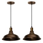 WOTTES 2PCS Rétro Vintage Industrielle Lustre Suspension E27 Luminaire Adjustable pour Salon Chambre Bronze