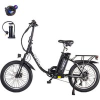 AVDLEU Vélo Électrique Pliable - E-bike Tout Terrain 20" avec Pneu 3.0 Fat, 250W Large Batterie 14.25Ah/48V, SHIMANO 7-Speed