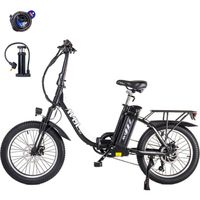 AVDLEU - Vélo Électrique Pliable 20" - Moteur 250W - Batterie 48V 14.25Ah - 50 à 100km (Mode ASSIST) - 7 vitesses SHIMANO - Noir